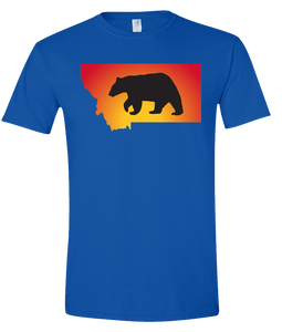Short Sleeve T-Shirt Montana Royal Black Bear Vibrant Design High Quality Tight Knit Ring Spun Low Maintenance Cotton Printed With The Newest Available Color Transfer Technology