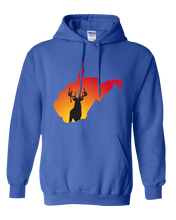 Load image into Gallery viewer, Pullover Hooded Sweatshirt West Virginia Royal Whitetail Deer Vibrant Design High Quality Tight Knit Ring Spun Low Maintenance Cotton Printed With The Newest Available Color Transfer Technology
