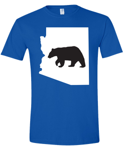 Short Sleeve T-Shirt Arizona Royal Black Bear Vibrant Design High Quality Tight Knit Ring Spun Low Maintenance Cotton Printed With The Newest Available Color Transfer Technology