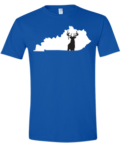 Short Sleeve T-Shirt Kentucky Royal Whitetail Deer Vibrant Design High Quality Tight Knit Ring Spun Low Maintenance Cotton Printed With The Newest Available Color Transfer Technology
