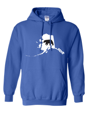 Load image into Gallery viewer, Pullover Hooded Sweatshirt Alaska Royal Black Bear Vibrant Design High Quality Tight Knit Ring Spun Low Maintenance Cotton Printed With The Newest Available Color Transfer Technology