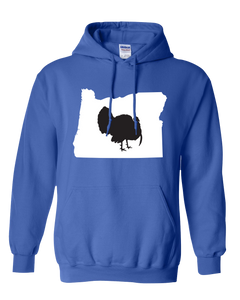 Pullover Hooded Sweatshirt Oregon Royal Turkey Vibrant Design High Quality Tight Knit Ring Spun Low Maintenance Cotton Printed With The Newest Available Color Transfer Technology