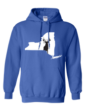 Load image into Gallery viewer, Pullover Hooded Sweatshirt New York Royal Whitetail Deer Vibrant Design High Quality Tight Knit Ring Spun Low Maintenance Cotton Printed With The Newest Available Color Transfer Technology