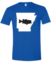 Load image into Gallery viewer, Short Sleeve T-Shirt Arkansas Royal Large Mouth Bass Vibrant Design High Quality Tight Knit Ring Spun Low Maintenance Cotton Printed With The Newest Available Color Transfer Technology