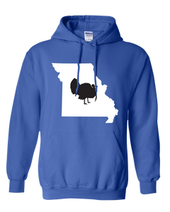 Pullover Hooded Sweatshirt Missouri Royal Turkey Vibrant Design High Quality Tight Knit Ring Spun Low Maintenance Cotton Printed With The Newest Available Color Transfer Technology
