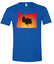 Load image into Gallery viewer, Short Sleeve T-Shirt Oregon Royal Turkey Vibrant Design High Quality Tight Knit Ring Spun Low Maintenance Cotton Printed With The Newest Available Color Transfer Technology