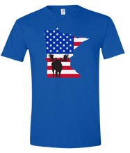 Load image into Gallery viewer, Short Sleeve T-Shirt Minnesota Royal Moose Vibrant Design High Quality Tight Knit Ring Spun Low Maintenance Cotton Printed With The Newest Available Color Transfer Technology