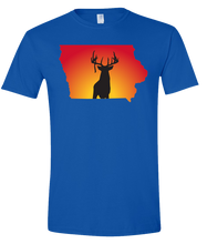 Load image into Gallery viewer, Short Sleeve T-Shirt Iowa Royal Whitetail Deer Vibrant Design High Quality Tight Knit Ring Spun Low Maintenance Cotton Printed With The Newest Available Color Transfer Technology