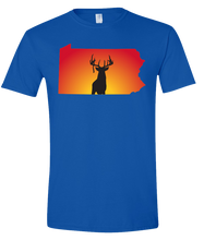 Load image into Gallery viewer, Short Sleeve T-Shirt Pennsylvania Royal Whitetail Deer Vibrant Design High Quality Tight Knit Ring Spun Low Maintenance Cotton Printed With The Newest Available Color Transfer Technology