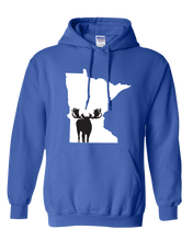 Load image into Gallery viewer, Pullover Hooded Sweatshirt Minnesota Royal Moose Vibrant Design High Quality Tight Knit Ring Spun Low Maintenance Cotton Printed With The Newest Available Color Transfer Technology