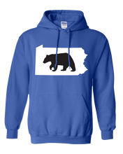 Load image into Gallery viewer, Pullover Hooded Sweatshirt Pennsylvania Royal Black Bear Vibrant Design High Quality Tight Knit Ring Spun Low Maintenance Cotton Printed With The Newest Available Color Transfer Technology