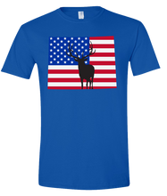 Load image into Gallery viewer, Short Sleeve T-Shirt Wyoming Royal Elk Vibrant Design High Quality Tight Knit Ring Spun Low Maintenance Cotton Printed With The Newest Available Color Transfer Technology