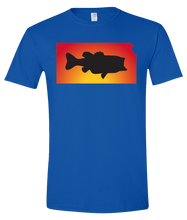 Load image into Gallery viewer, Short Sleeve T-Shirt Kansas Royal Large Mouth Bass Vibrant Design High Quality Tight Knit Ring Spun Low Maintenance Cotton Printed With The Newest Available Color Transfer Technology