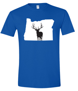 Short Sleeve T-Shirt Oregon Royal Elk Vibrant Design High Quality Tight Knit Ring Spun Low Maintenance Cotton Printed With The Newest Available Color Transfer Technology