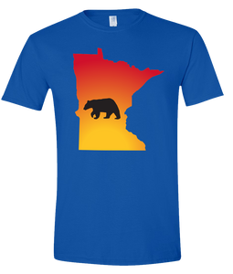 Short Sleeve T-Shirt Minnesota Royal Black Bear Vibrant Design High Quality Tight Knit Ring Spun Low Maintenance Cotton Printed With The Newest Available Color Transfer Technology