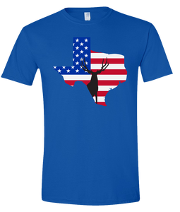 Short Sleeve T-Shirt Texas Royal Mule Deer Vibrant Design High Quality Tight Knit Ring Spun Low Maintenance Cotton Printed With The Newest Available Color Transfer Technology