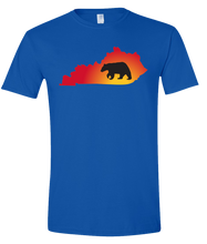 Load image into Gallery viewer, Short Sleeve T-Shirt Kentucky Royal Black Bear Vibrant Design High Quality Tight Knit Ring Spun Low Maintenance Cotton Printed With The Newest Available Color Transfer Technology
