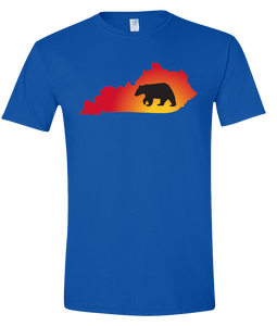 Short Sleeve T-Shirt Kentucky Royal Black Bear Vibrant Design High Quality Tight Knit Ring Spun Low Maintenance Cotton Printed With The Newest Available Color Transfer Technology
