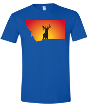 Load image into Gallery viewer, Short Sleeve T-Shirt Montana Royal Whitetail Deer Vibrant Design High Quality Tight Knit Ring Spun Low Maintenance Cotton Printed With The Newest Available Color Transfer Technology