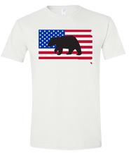 Load image into Gallery viewer, Short Sleeve T-Shirt South Dakota White Black Bear Vibrant Design High Quality Tight Knit Ring Spun Low Maintenance Cotton Printed With The Newest Available Color Transfer Technology