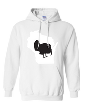 Load image into Gallery viewer, Pullover Hooded Sweatshirt Wisconsin White Turkey Vibrant Design High Quality Tight Knit Ring Spun Low Maintenance Cotton Printed With The Newest Available Color Transfer Technology