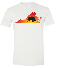 Load image into Gallery viewer, Short Sleeve T-Shirt Virginia White Wild Hog Vibrant Design High Quality Tight Knit Ring Spun Low Maintenance Cotton Printed With The Newest Available Color Transfer Technology