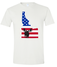 Load image into Gallery viewer, Short Sleeve T-Shirt Idaho White Moose Vibrant Design High Quality Tight Knit Ring Spun Low Maintenance Cotton Printed With The Newest Available Color Transfer Technology