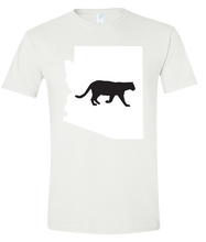 Load image into Gallery viewer, Short Sleeve T-Shirt Arizona White Mountain Lion Vibrant Design High Quality Tight Knit Ring Spun Low Maintenance Cotton Printed With The Newest Available Color Transfer Technology