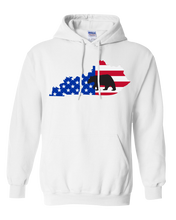 Load image into Gallery viewer, Pullover Hooded Sweatshirt Kentucky White Black Bear Vibrant Design High Quality Tight Knit Ring Spun Low Maintenance Cotton Printed With The Newest Available Color Transfer Technology