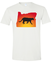 Load image into Gallery viewer, Short Sleeve T-Shirt Oregon White Mountain Lion Vibrant Design High Quality Tight Knit Ring Spun Low Maintenance Cotton Printed With The Newest Available Color Transfer Technology