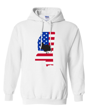 Load image into Gallery viewer, Pullover Hooded Sweatshirt Mississippi White Turkey Vibrant Design High Quality Tight Knit Ring Spun Low Maintenance Cotton Printed With The Newest Available Color Transfer Technology