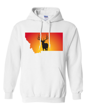 Load image into Gallery viewer, Pullover Hooded Sweatshirt Montana White Elk Vibrant Design High Quality Tight Knit Ring Spun Low Maintenance Cotton Printed With The Newest Available Color Transfer Technology