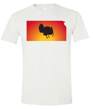 Load image into Gallery viewer, Short Sleeve T-Shirt Kansas White Turkey Vibrant Design High Quality Tight Knit Ring Spun Low Maintenance Cotton Printed With The Newest Available Color Transfer Technology