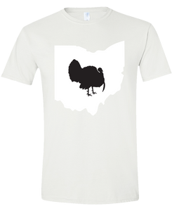 Short Sleeve T-Shirt Ohio White Turkey Vibrant Design High Quality Tight Knit Ring Spun Low Maintenance Cotton Printed With The Newest Available Color Transfer Technology