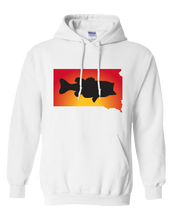 Load image into Gallery viewer, Pullover Hooded Sweatshirt South Dakota White Large Mouth Bass Vibrant Design High Quality Tight Knit Ring Spun Low Maintenance Cotton Printed With The Newest Available Color Transfer Technology