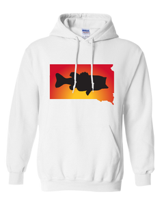 Pullover Hooded Sweatshirt South Dakota White Large Mouth Bass Vibrant Design High Quality Tight Knit Ring Spun Low Maintenance Cotton Printed With The Newest Available Color Transfer Technology