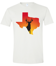 Load image into Gallery viewer, Short Sleeve T-Shirt Texas White Whitetail Deer Vibrant Design High Quality Tight Knit Ring Spun Low Maintenance Cotton Printed With The Newest Available Color Transfer Technology