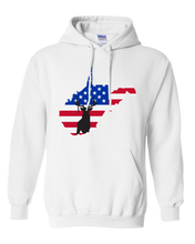 Load image into Gallery viewer, Pullover Hooded Sweatshirt West Virginia White Whitetail Deer Vibrant Design High Quality Tight Knit Ring Spun Low Maintenance Cotton Printed With The Newest Available Color Transfer Technology