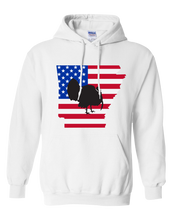 Load image into Gallery viewer, Pullover Hooded Sweatshirt Arkansas White Turkey Vibrant Design High Quality Tight Knit Ring Spun Low Maintenance Cotton Printed With The Newest Available Color Transfer Technology