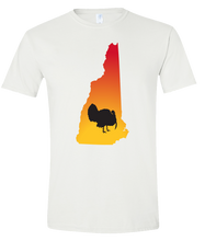 Load image into Gallery viewer, Short Sleeve T-Shirt New Hampshire White Turkey Vibrant Design High Quality Tight Knit Ring Spun Low Maintenance Cotton Printed With The Newest Available Color Transfer Technology
