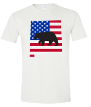 Load image into Gallery viewer, Short Sleeve T-Shirt New Mexico White Black Bear Vibrant Design High Quality Tight Knit Ring Spun Low Maintenance Cotton Printed With The Newest Available Color Transfer Technology