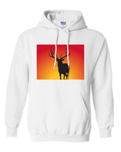 Load image into Gallery viewer, Pullover Hooded Sweatshirt Colorado White Elk Vibrant Design High Quality Tight Knit Ring Spun Low Maintenance Cotton Printed With The Newest Available Color Transfer Technology