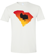Load image into Gallery viewer, Short Sleeve T-Shirt South Carolina White Turkey Vibrant Design High Quality Tight Knit Ring Spun Low Maintenance Cotton Printed With The Newest Available Color Transfer Technology