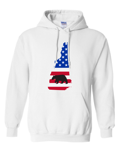 Pullover Hooded Sweatshirt New Hampshire White Black Bear Vibrant Design High Quality Tight Knit Ring Spun Low Maintenance Cotton Printed With The Newest Available Color Transfer Technology