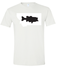 Load image into Gallery viewer, Short Sleeve T-Shirt Montana White Large Mouth Bass Vibrant Design High Quality Tight Knit Ring Spun Low Maintenance Cotton Printed With The Newest Available Color Transfer Technology