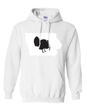 Load image into Gallery viewer, Pullover Hooded Sweatshirt Iowa White Turkey Vibrant Design High Quality Tight Knit Ring Spun Low Maintenance Cotton Printed With The Newest Available Color Transfer Technology
