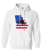 Load image into Gallery viewer, Pullover Hooded Sweatshirt Georgia White Wild Hog Vibrant Design High Quality Tight Knit Ring Spun Low Maintenance Cotton Printed With The Newest Available Color Transfer Technology