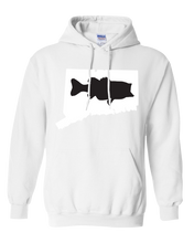 Load image into Gallery viewer, Pullover Hooded Sweatshirt Connecticut White Large Mouth Bass Vibrant Design High Quality Tight Knit Ring Spun Low Maintenance Cotton Printed With The Newest Available Color Transfer Technology