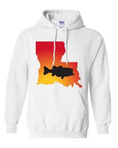 Pullover Hooded Sweatshirt Louisiana White Large Mouth Bass Vibrant Design High Quality Tight Knit Ring Spun Low Maintenance Cotton Printed With The Newest Available Color Transfer Technology
