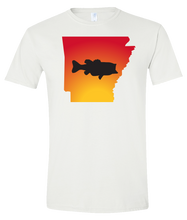 Load image into Gallery viewer, Short Sleeve T-Shirt Arkansas White Large Mouth Bass Vibrant Design High Quality Tight Knit Ring Spun Low Maintenance Cotton Printed With The Newest Available Color Transfer Technology